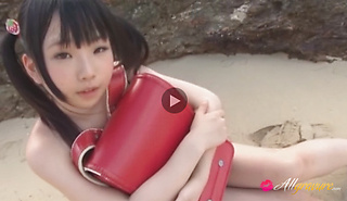 Amazing Asian teen Hinase Yuihara outdoors at the beach